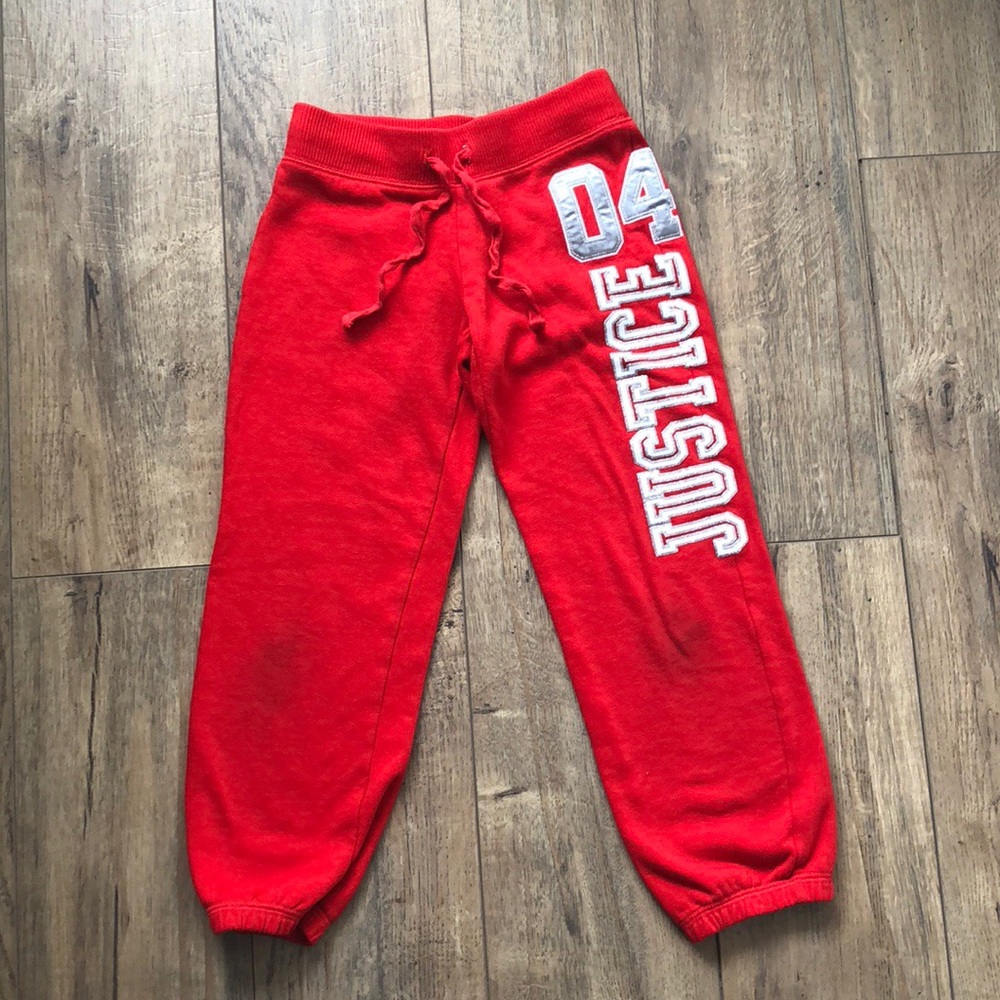 Justice- Girls Sweat Pants Size 6 With Logo